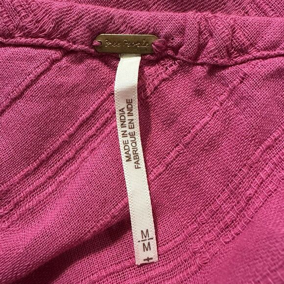 Free People Pink Magenta Skirt Size M Boho Coachella Hippie Festival Linen Blend - Picture 3 of 4